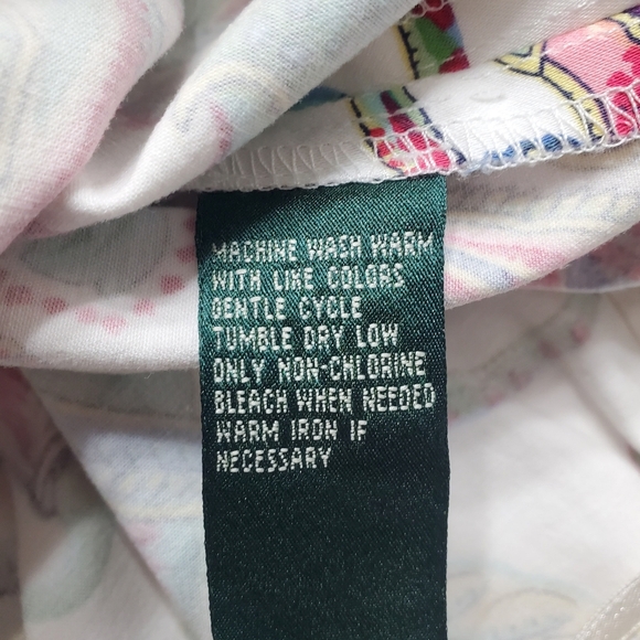 Lauren Ralph Lauren Women's Floral Pants Size 14 Watercolor Pastel Art To Wear - Picture 8 of 9